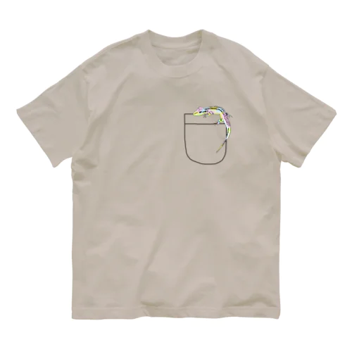 ポケットトカゲ オーガニックコットンTシャツ