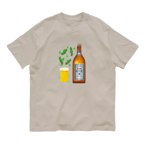 瓶ビールと焼き枝豆 196 オーガニックコットンTシャツ