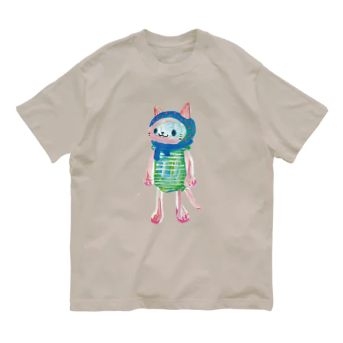 ねこびとさん（まる） オーガニックコットンTシャツ