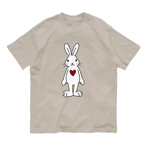 熱いハートを宿したうさぎちゃん Organic Cotton T-Shirt