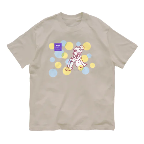 pipi girl_ドット_バック透過 オーガニックコットンTシャツ