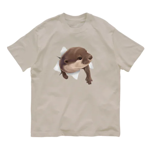 ひょっこりカワウソ Organic Cotton T-Shirt