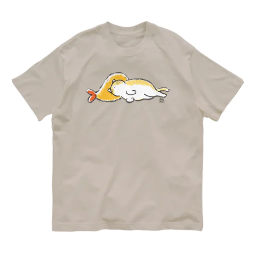 ピスピスゆーて寝るネコ【茶白】 オーガニックコットンTシャツ