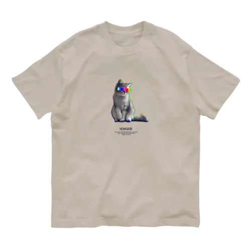 レインボー目線猫Tシャツ オーガニックコットンTシャツ