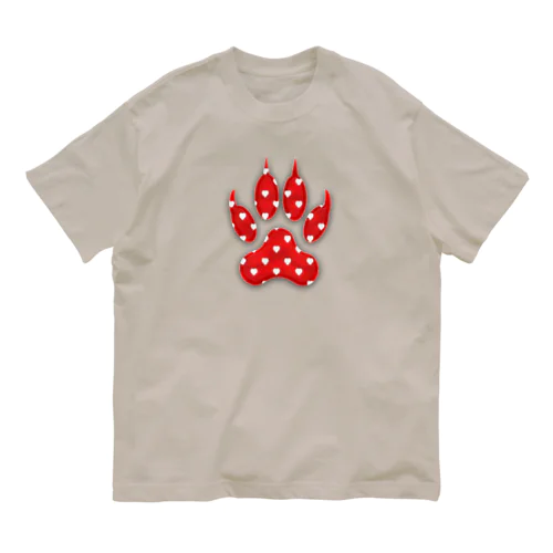 ハート いっぱい の 犬 の 足跡 Heart filled dog paw print   Organic Cotton T-Shirt