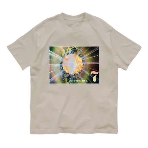 【NO.7 happiness〜original spray art〜】 オーガニックコットンTシャツ