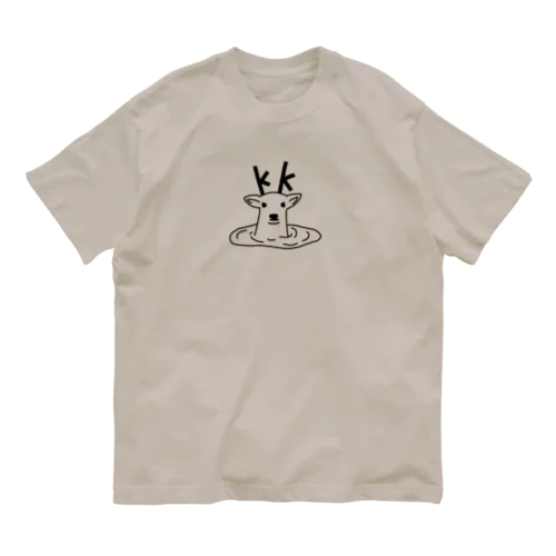 鹿沼鹿歩ロゴ（黒） Organic Cotton T-Shirt