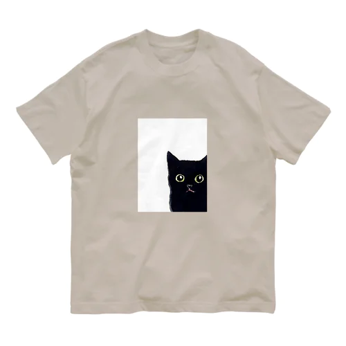 窓の黒猫 オーガニックコットンTシャツ