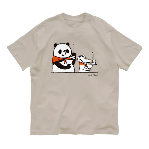 中国茶タイム　パンダのおはなし Organic Cotton T-Shirt