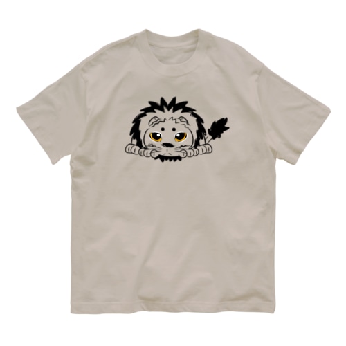 ぺたんこライオン Organic Cotton T-Shirt