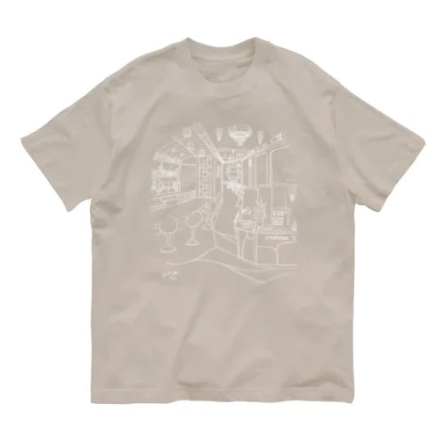 レトロ純喫茶　白 オーガニックコットンTシャツ