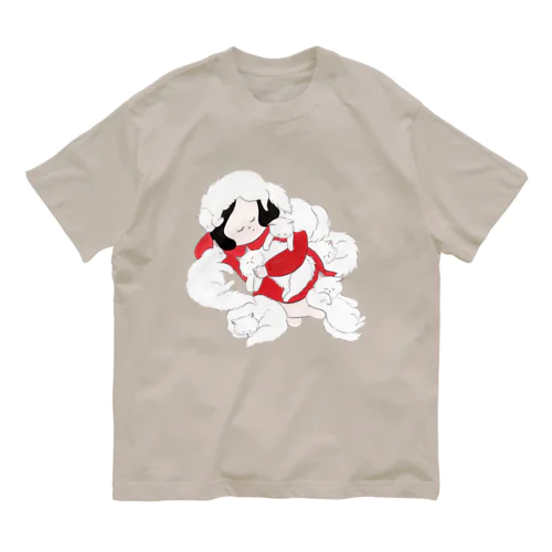 ふわふわ白猫と女の子 Organic Cotton T-Shirt