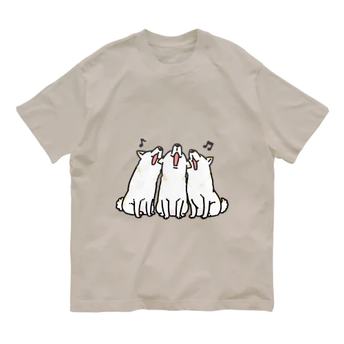 歌う三柴（白） オーガニックコットンTシャツ