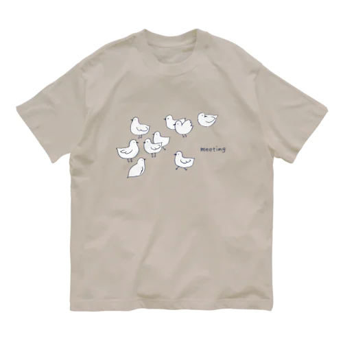 白い鳥ミーティング オーガニックコットンTシャツ