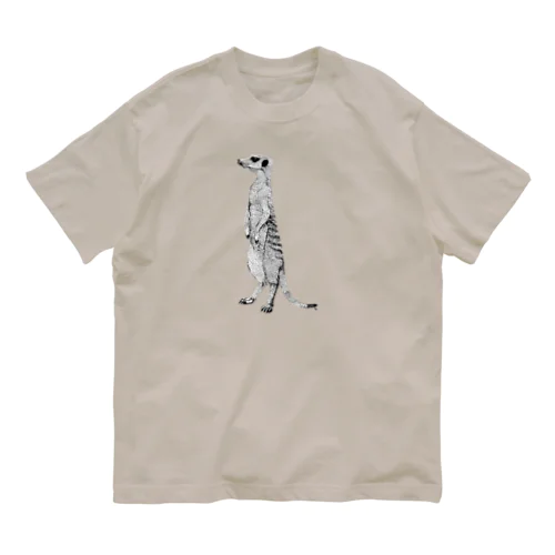 ミーアキャット（ペン画） Organic Cotton T-Shirt