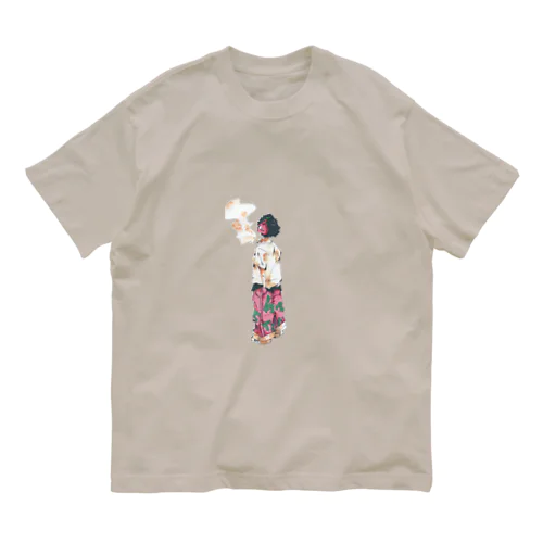 タバコ吸う男の子 オーガニックコットンTシャツ