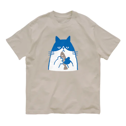 ねこ と さかな オーガニックコットンTシャツ