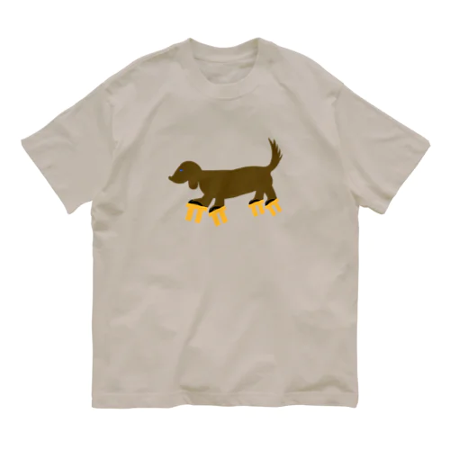 高下駄を履いた犬 オーガニックコットンTシャツ