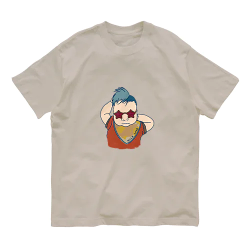 レトロカラーなチャラいmilk loveベビー オーガニックコットンTシャツ