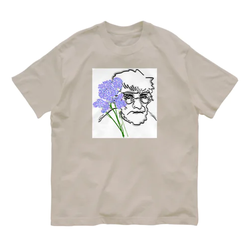 花と老人 オーガニックコットンTシャツ