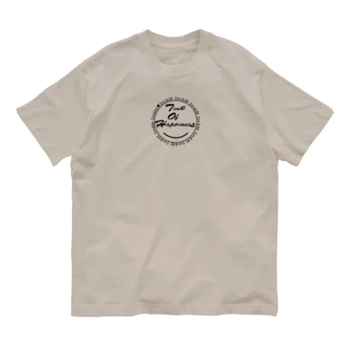 Time of happiness (ブラックロゴ) オーガニックコットンTシャツ