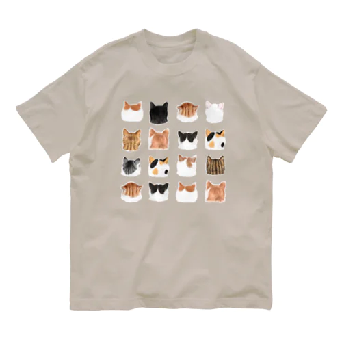 ねこあたまコレクション　思わずなでたい後頭部 オーガニックコットンTシャツ