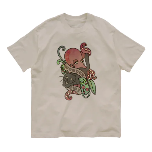 ウツボカズラ red オーガニックコットンTシャツ