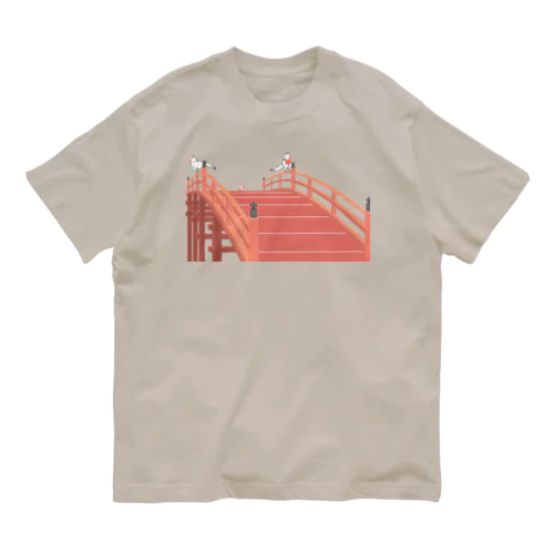 狐の赤太鼓橋 オーガニックコットンTシャツ