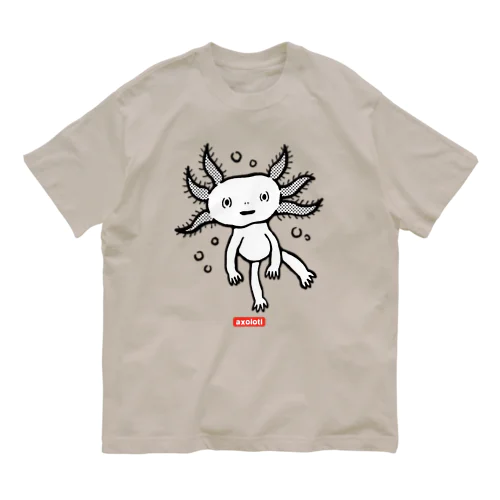 おとぼけ顔のウパさん_モノクロver オーガニックコットンTシャツ