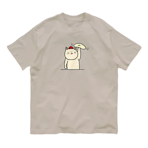 ピザ屋さんねこ オーガニックコットンTシャツ