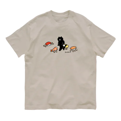 歩きだした寿司 オーガニックコットンTシャツ