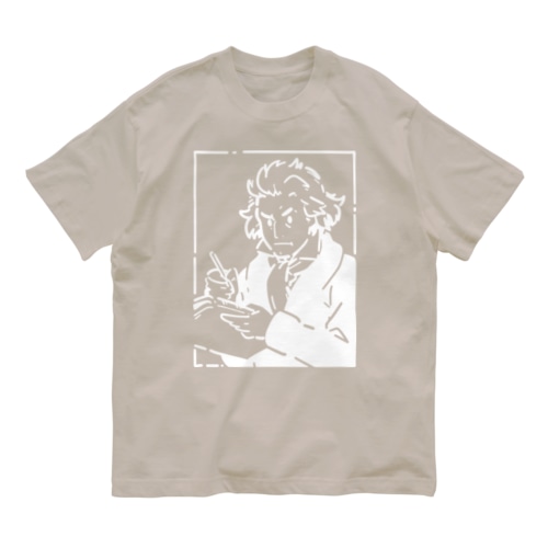 【白プリント】ベートーヴェン Organic Cotton T-Shirt