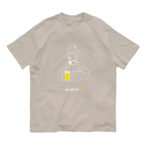 偉人 × BEER（聖徳太子）白線画 Organic Cotton T-Shirt