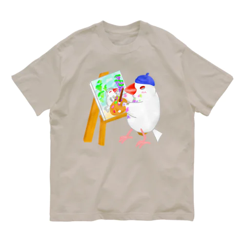 芸術の秋文鳥 オーガニックコットンTシャツ