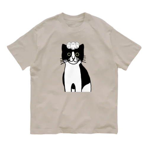 ハチワレちゃんとシマエナガ Organic Cotton T-Shirt