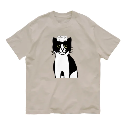 ハチワレちゃんとシマエナガ オーガニックコットンTシャツ