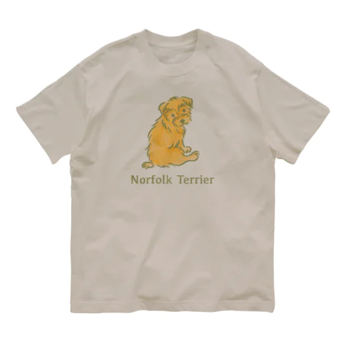 ふりむき犬（ナチュラル） オーガニックコットンTシャツ