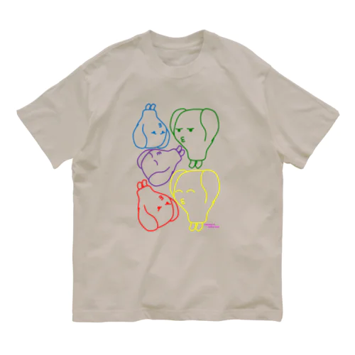 いろんなタイプのカラフルコマリマ Organic Cotton T-Shirt