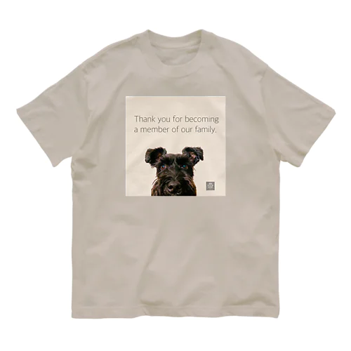ドアップKURO シュナウザー 黒シュナ 黒い犬 Organic Cotton T-Shirt
