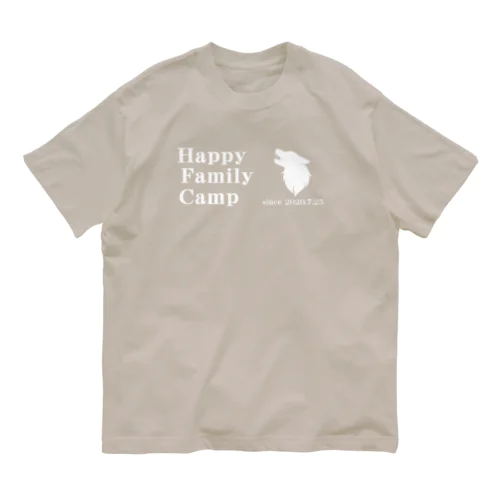 Happy Family Camp　ホワイトバージョン オーガニックコットンTシャツ