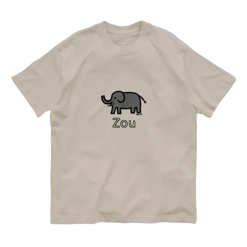 Zou (ゾウ) 色デザイン オーガニックコットンTシャツ