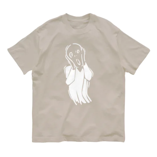 白版＿ムンクの叫び Organic Cotton T-Shirt