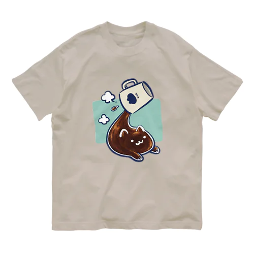 液体ネコ（チョコレートドリンク） オーガニックコットンTシャツ