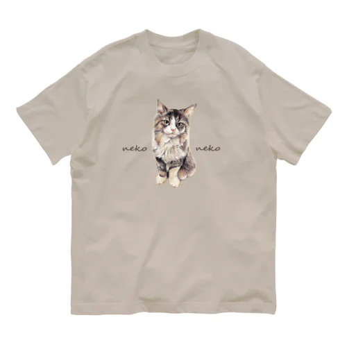 パステル💗ねこねこ　ミントちゃん Organic Cotton T-Shirt