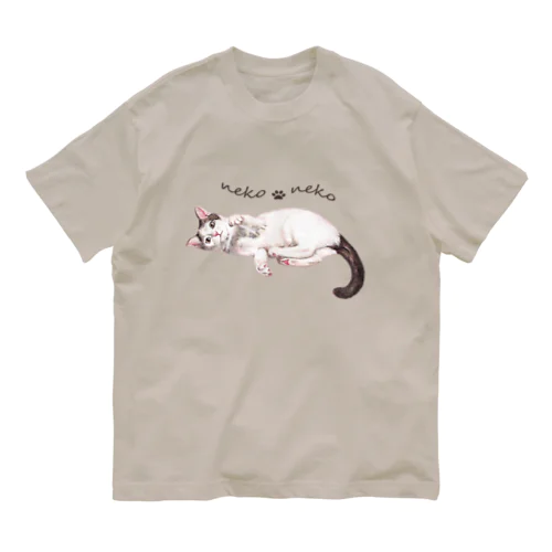 パステル💗ねこねこ　モエちゃん オーガニックコットンTシャツ