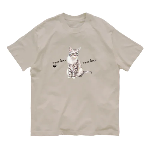 パステル💗ねこねこ　マーブルちゃん オーガニックコットンTシャツ