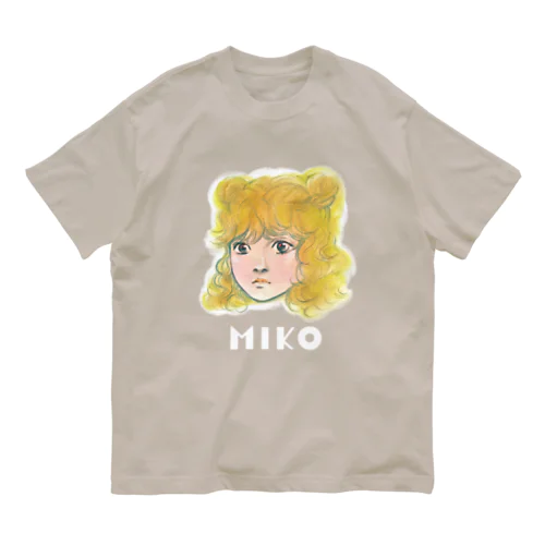 花のあすか組！ミコ 濃色 オーガニックコットンTシャツ