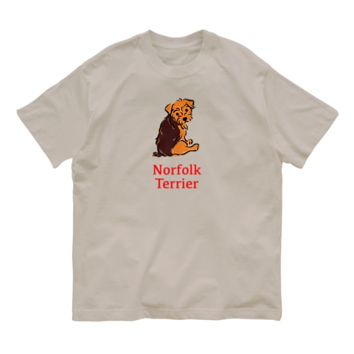 ふりむき犬（ドット）ブラタン Organic Cotton T-Shirt
