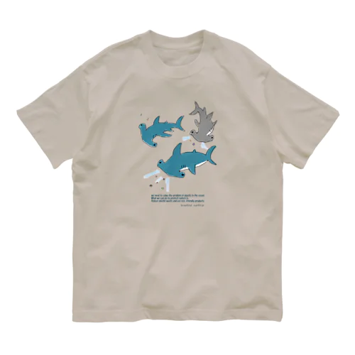 マイクロプラスチックとハンマーヘッドシャーク Organic Cotton T-Shirt