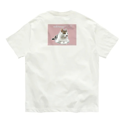 nekousagi*∩..∩ロゴ入り ピンク系（トラミ兄ちゃん） オーガニックコットンTシャツ